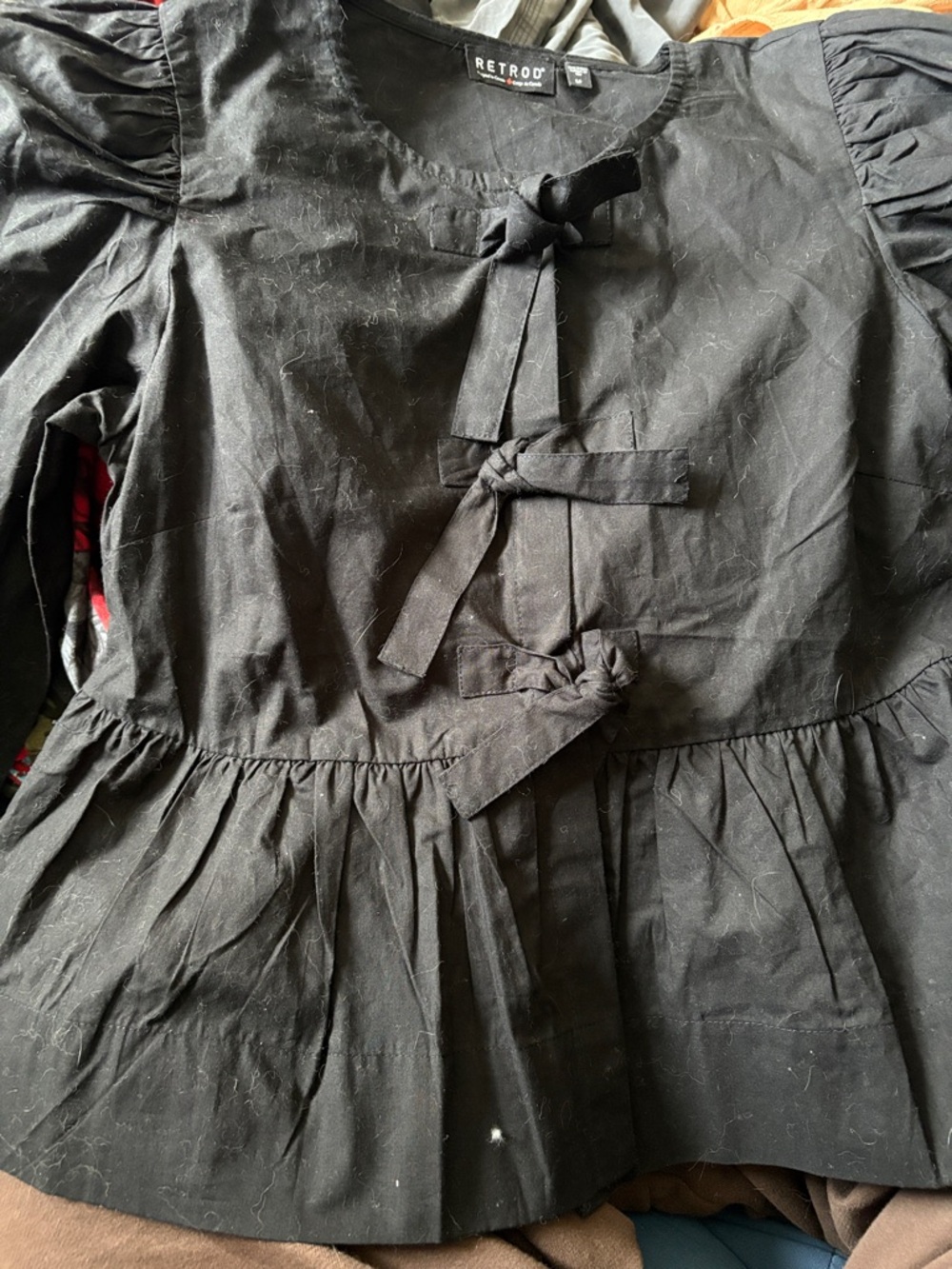 NWT Retrod Tie Cotton Blouse S